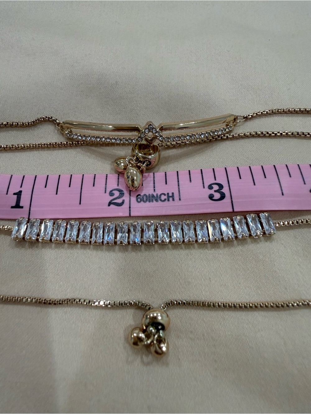 Vince Camuto Tennis Slider Bracelets with Clear Baguette Crystals